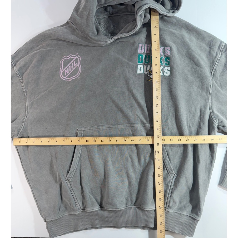 Culture Kings Anaheim Ducks NHL Hoodie Washed Grey Mens XL Vintage Style Graphic - Picture 4 of 7